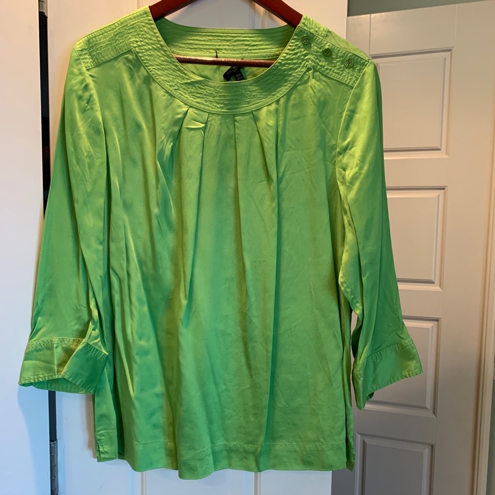 Bright green blouse
